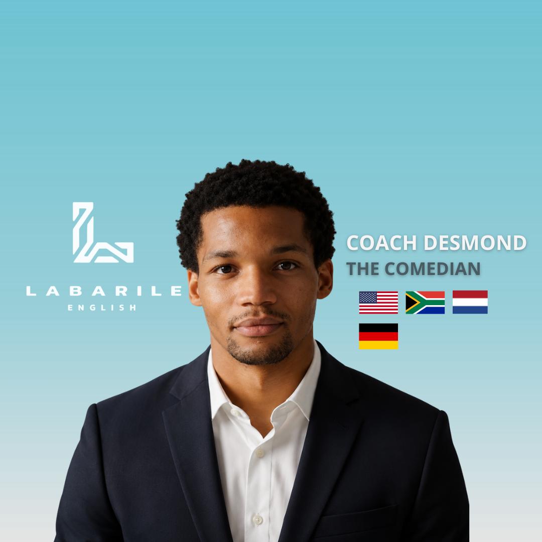 Portrait de Coach Desmond, Language coach — Le Comédien chez Labarile English