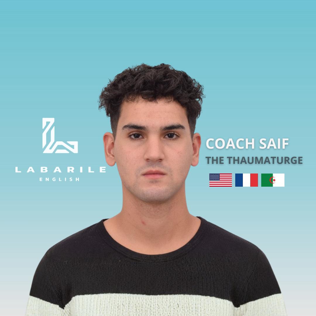 Portrait de Coach Saif, Language coach — Le Thaumaturge chez Labarile English